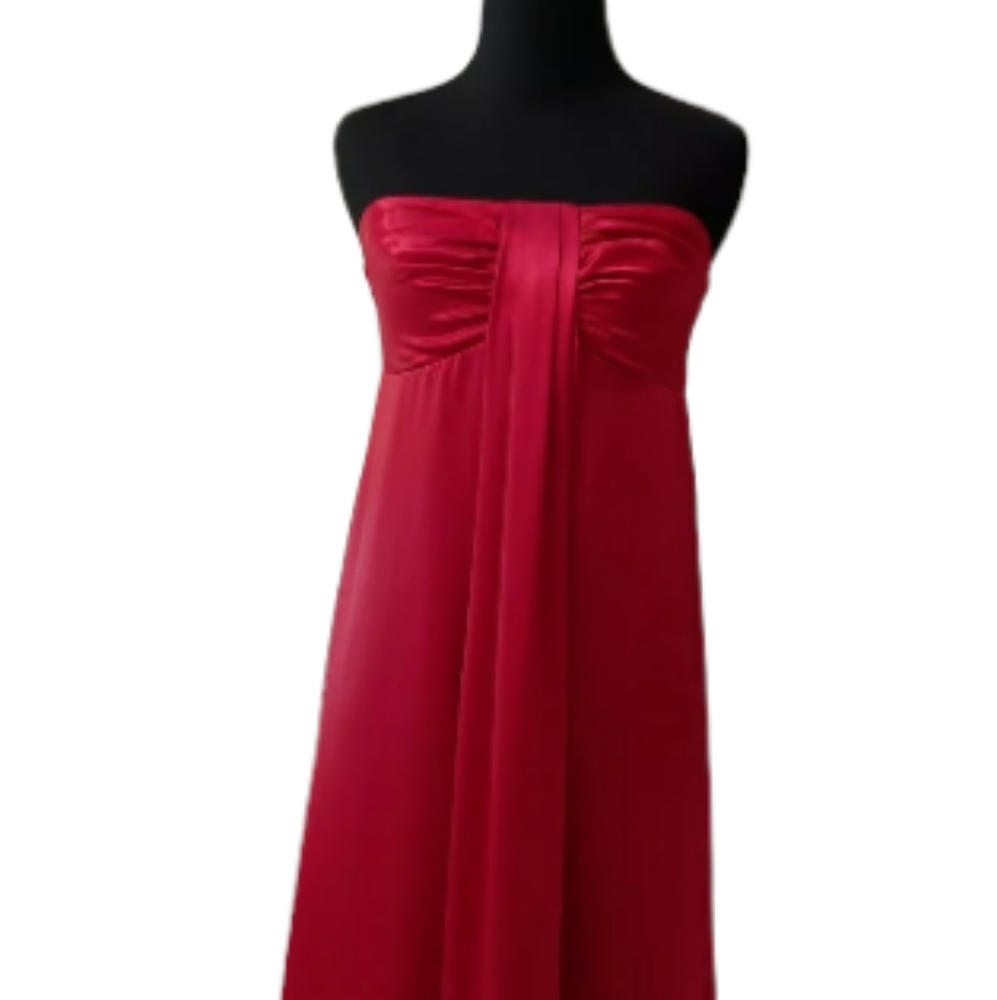 NWT Matty M Red 100% Silk Strapless Women's Dress Size Small S $120